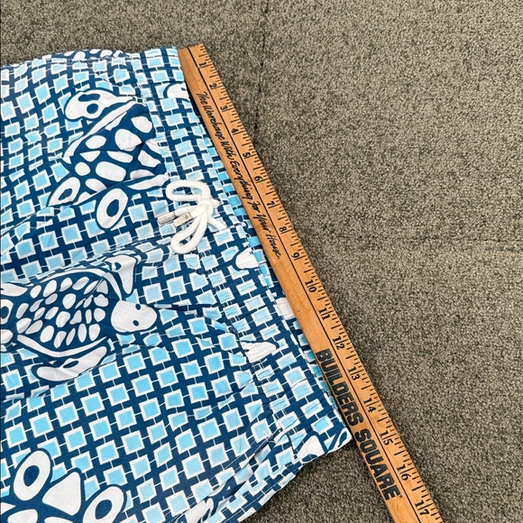 Peter Millar Swim Trunks Mens Medium Shorts Bottoms Blue Turtle Drawstring - Picture 10 of 10